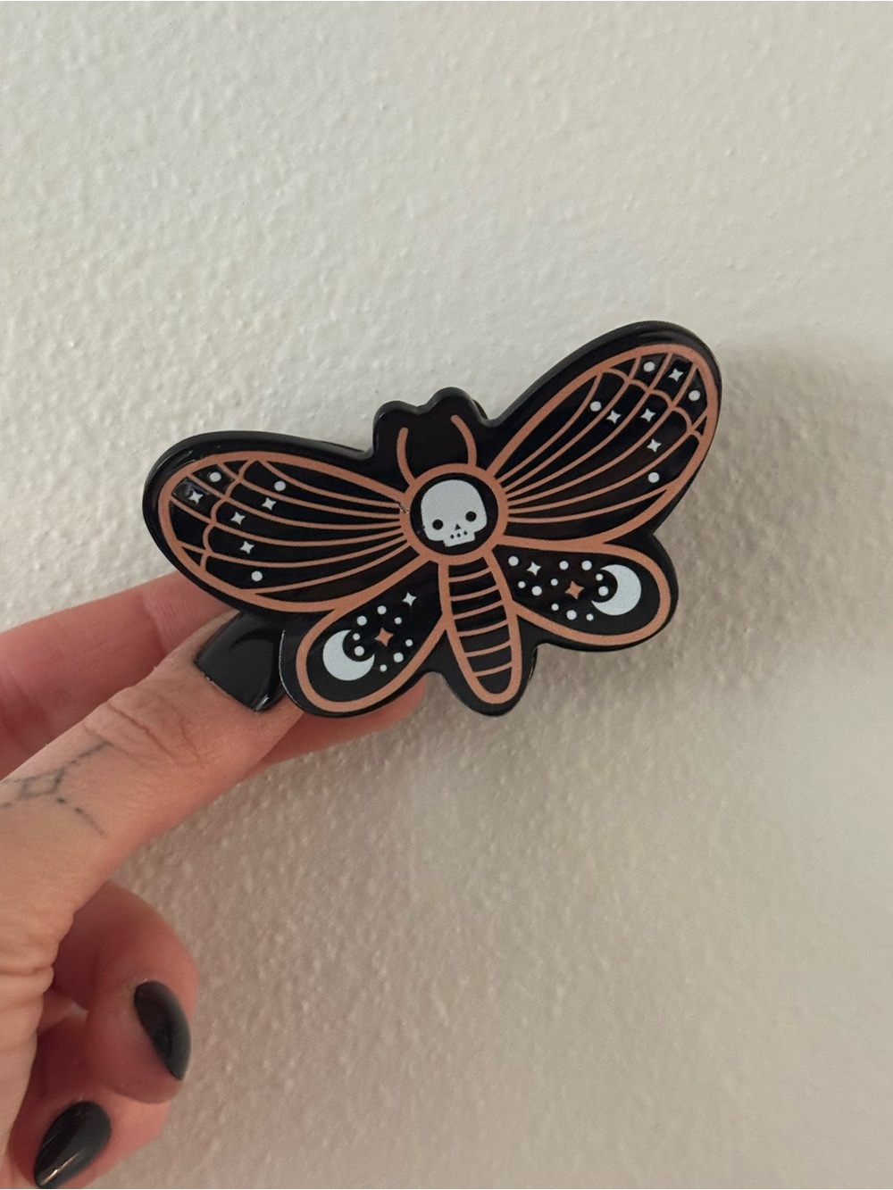 Black/Orange Moth Claw Clip